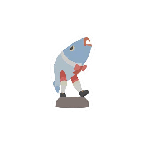 Untitled Goose Game: Fish Statue Vinyl Sticker