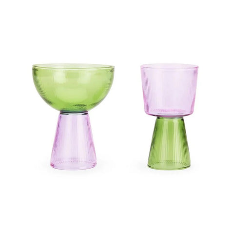 MoMA: Yinka Ilori Glassware - Green Purple Set Of Two