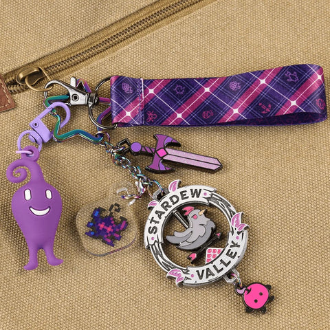 Stardew Valley: Void Farmer Spinning Charm Keychain